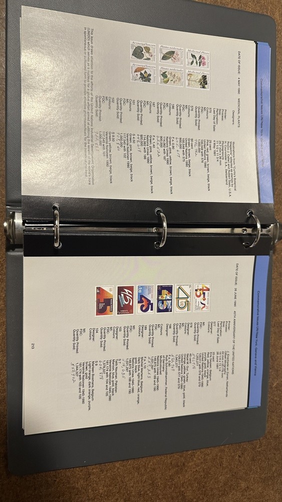 SCOTT UNITED NATIONS Postal Stamp Administration Album Catalog Book 1951-1994