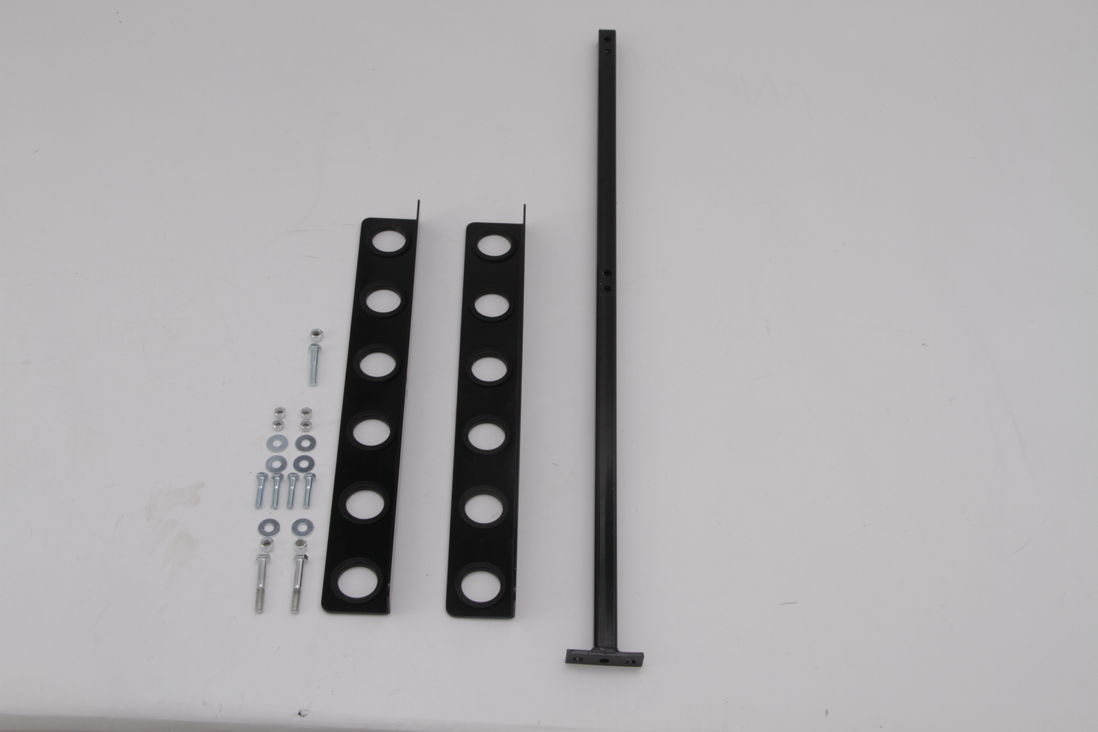 6-Hole Trailer Tool Rack – Shovel, Rake & Pickaxe Holder with Rubber Grommets