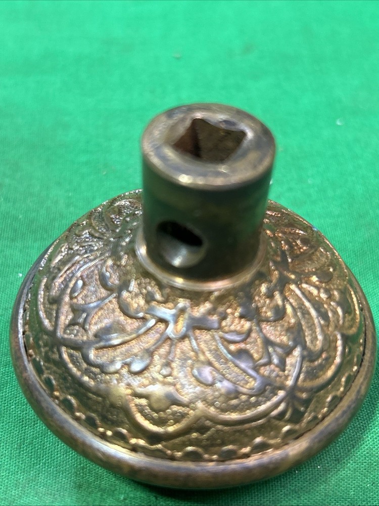 Original Victorian Eastlake 2 1/4” Solid Brass / Bronze Door Pull Knob