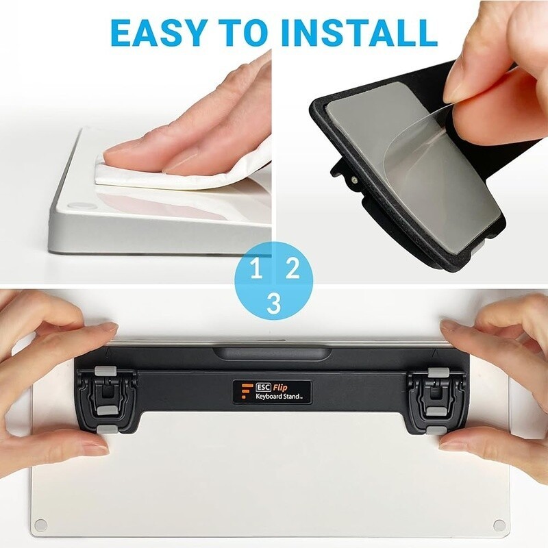 Ergonomic Flip Keyboard Stand Compact Riser Non-Slip Stability Adjustable Angles
