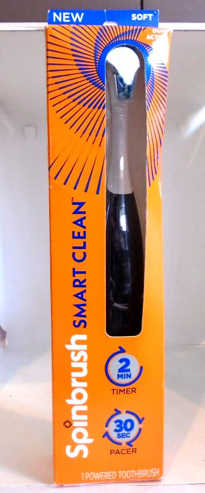Spinbrush Smart Clean Battery Powered Toothbrush, Soft, Midnight Blue