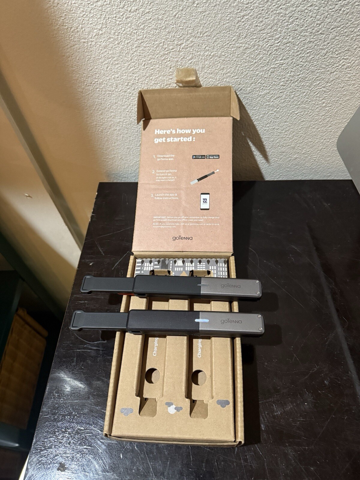 2 of GoTenna Off-Grid Texting SMS GPS Communicator Radio. Purple & Orange. 2x