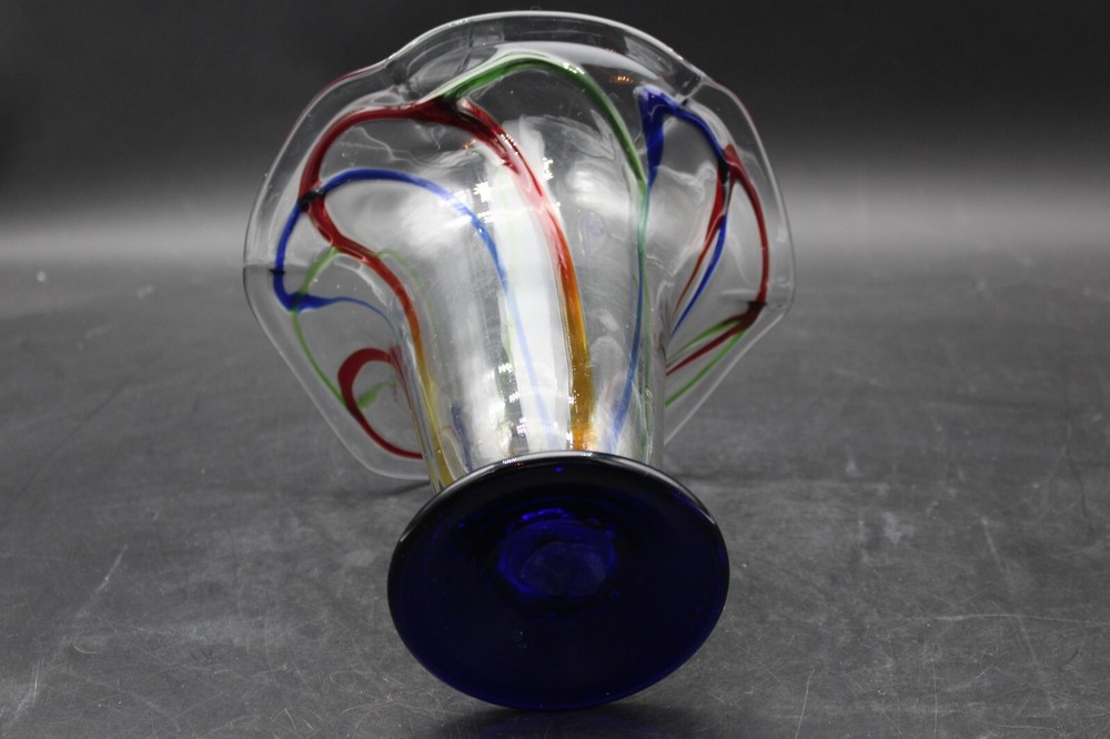 Fluted Blown Glass 7.25" Vase