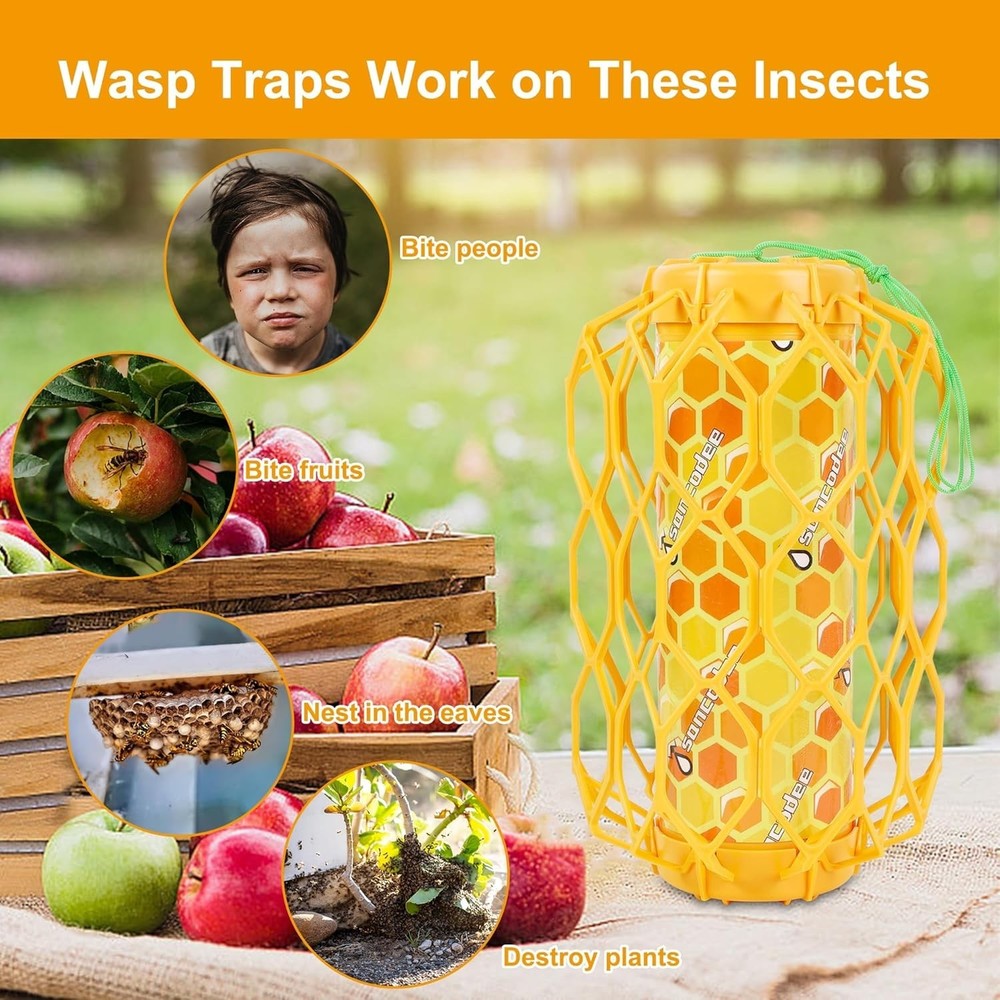 Versatile 2-Pack Outdoor Wasp Trap - Eco-Friendly Insect Attraction Solution