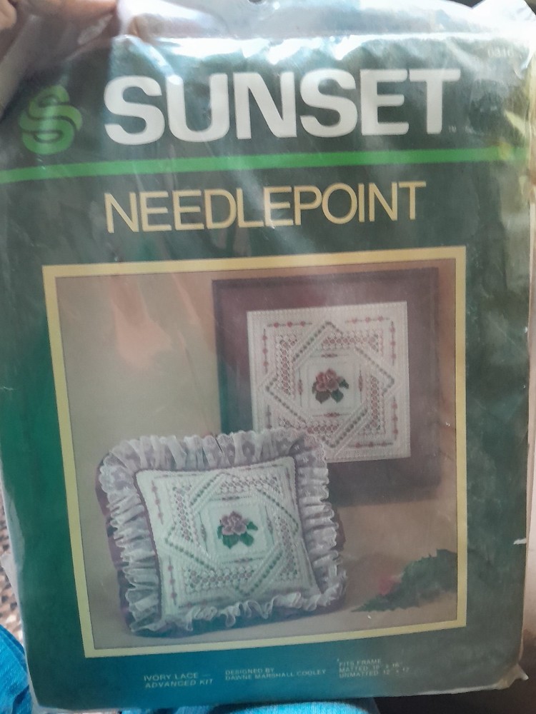 Vintage Sunset Needlepoint Kit Ivory Lace