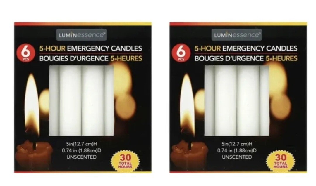 12 Emergency Candles Long Burn Power Outages, Camping, Survival, Prayer Candles