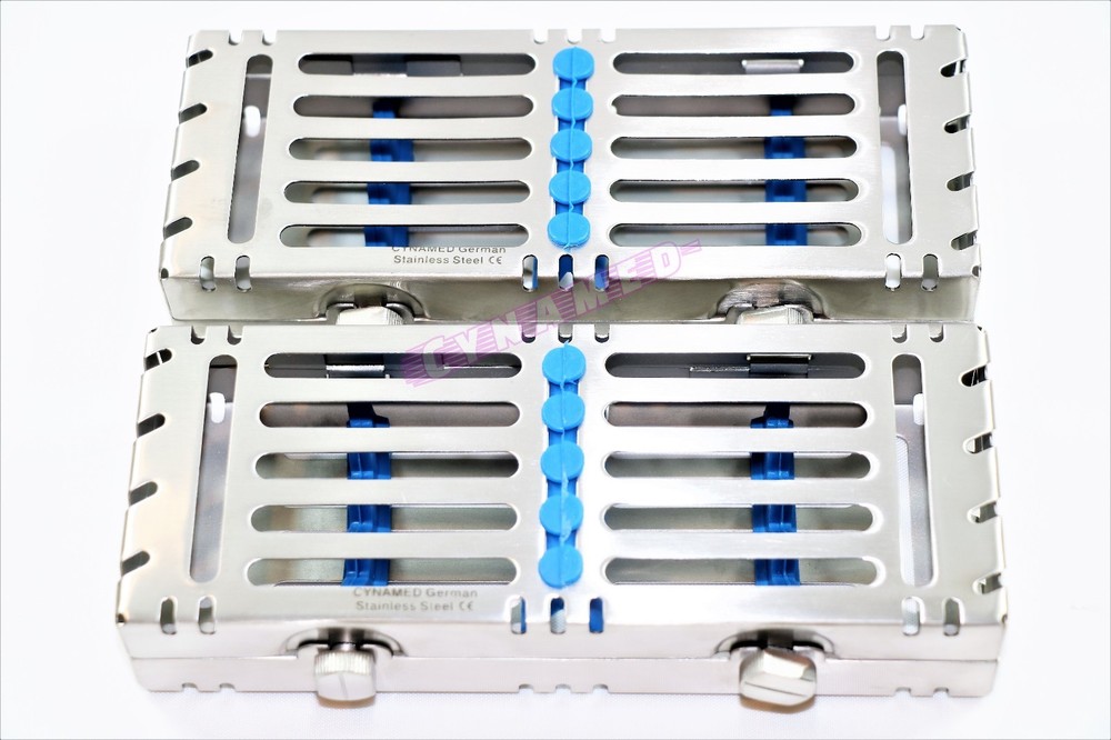 GERMAN GRADE STERILIZATION TRAY FOR 5 INSTRUMENTS DOUBLE BUTTON DETACHABLE 2EA