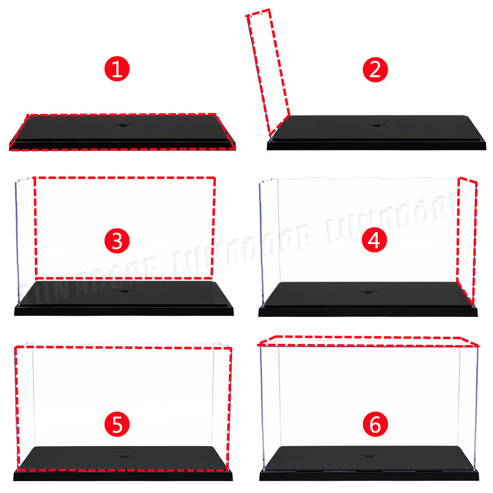 US 12.2" Self-Install Acrylic Plastic Display Box Showcase Protection Dustproof