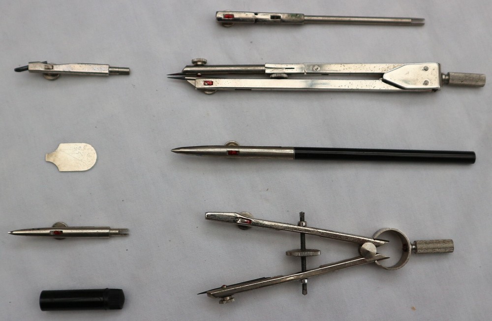 Vintage TECHNICAL B201 Technical Drawing Instrument Set + Felt Lined Hard Case