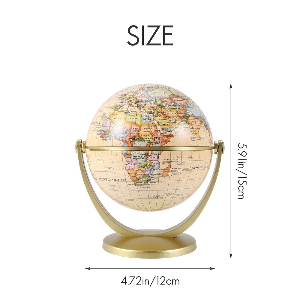 Retro Rotating World Globe Earth Antique Home Desktop Decor2799