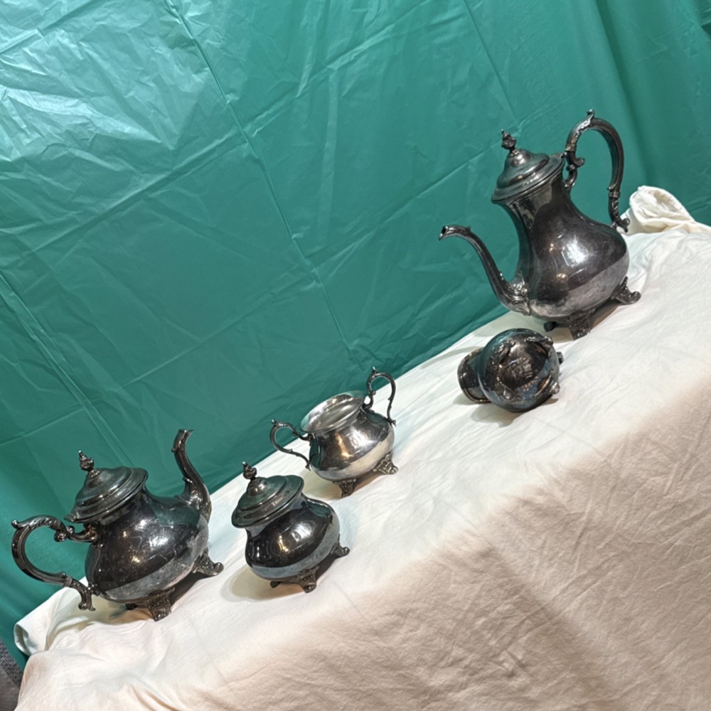 Gorham Silverplate YC1904 5-Piece Tea & Coffee Set Elegant Silver-Plated Service