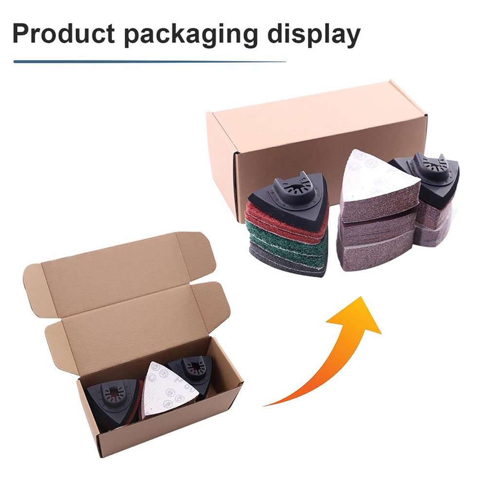 133PCS Oscillating Tool Sanding Pads Kit,125 Sandpaper, 2 Triangular Sanding Pad
