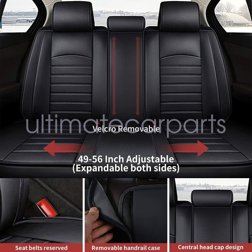 Leather Seat Covers Full Set 5-Sits Front & Rear Cushion Accessories For Honda