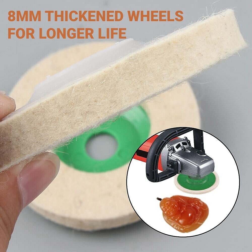 10Pack 4 in Wool Polishing Discs Finishing Wheel Buffing Pads for Angle Grinder