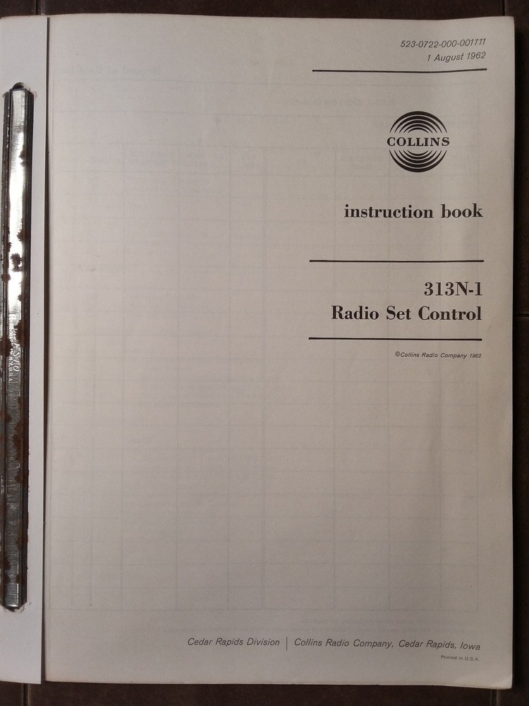 Collins 313N-1 Service manual