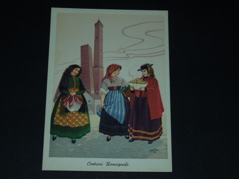 POSTCARD ROMAGNA COSTUMES 1950s NEW UNTRAVELED