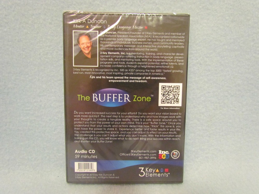 NEW The Buffer Zone Audio CD by Kirk Duncan 3 Key Elements Life Coaching