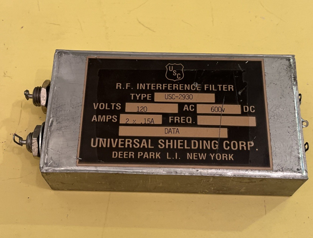 RF Interference Filter 2 wire 120 VAC 600 VDC, 2x.15 Amps, DATA, USC-2930