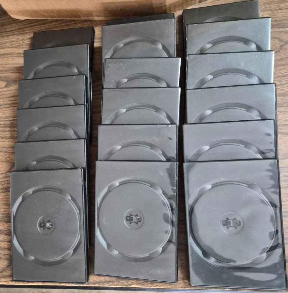 18 Black Standard DVD Cases Empty Replacement 14mm Single Disc Lot Bulk Pack