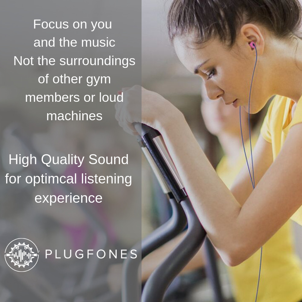 Plugfones Workout Headphone, Earplugs, Exercise Earbud won't fall out!