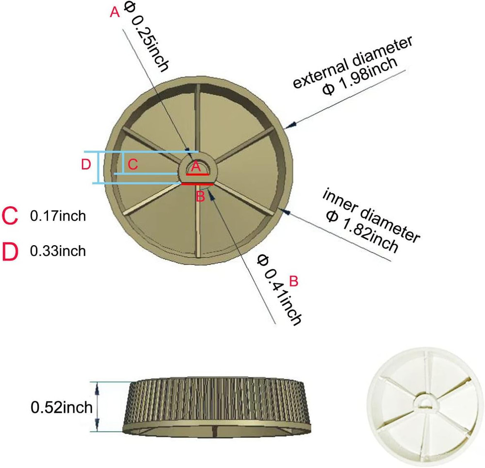 2PCS Baseboard Heater Thermostat Temperature Control Dial Knob Replacement, Base