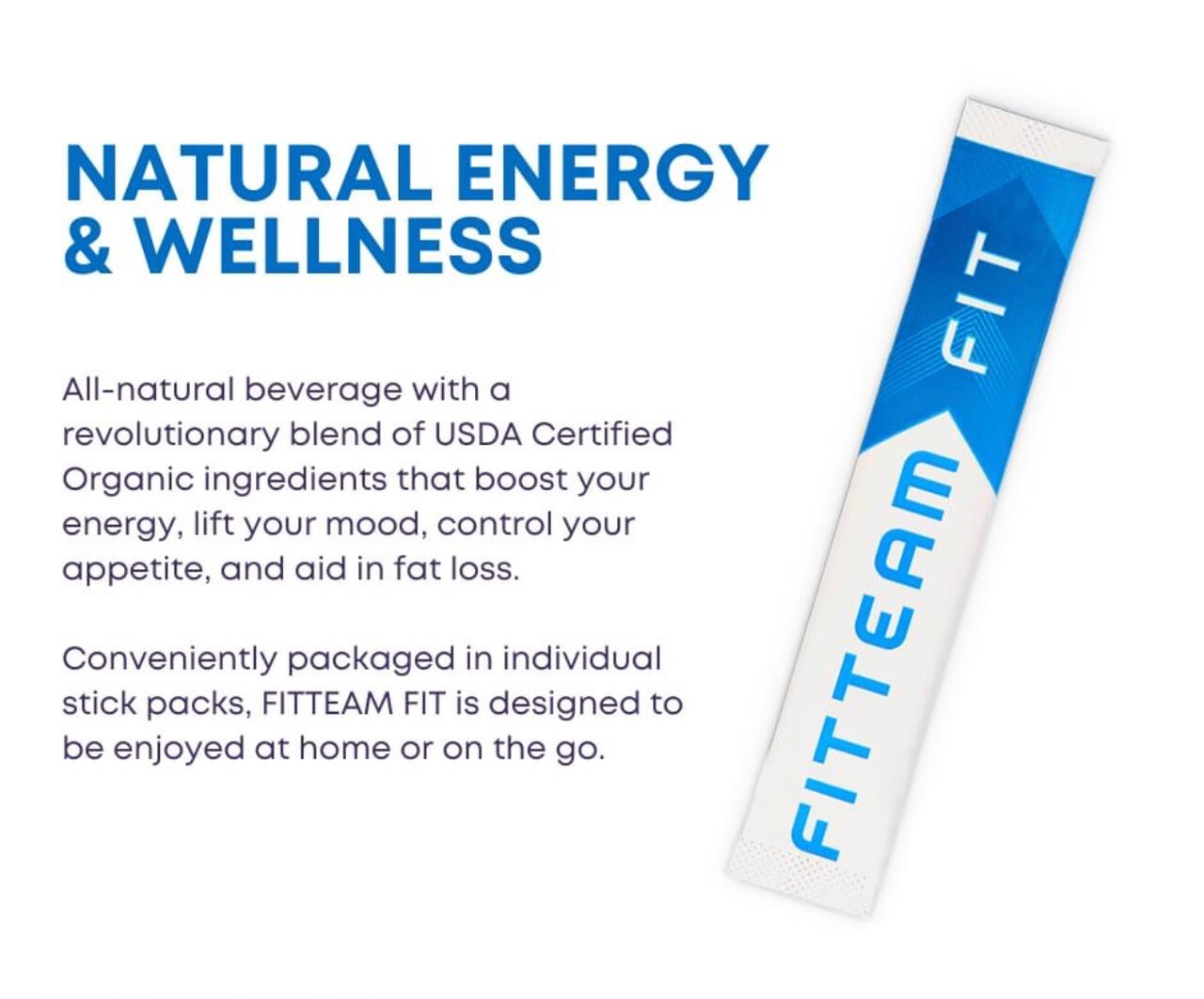 Fit Team Fit Sticks Energy Weight Loss Drink Burn Fat Zero Cal. 30ct