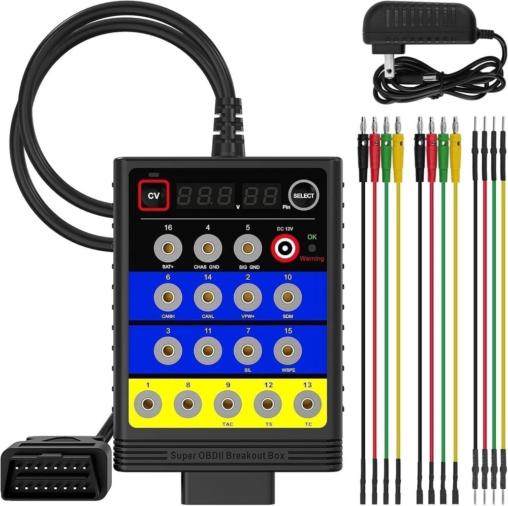 OBD2 Breakout Box 14V Remote Fob Key Program Tool Power Supply CODING Voltage
