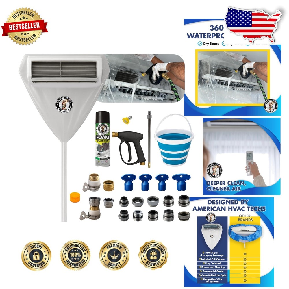 HVAC Mini Split Cleaning Kit - Pro 360° Bag Coil Cleaner Solution