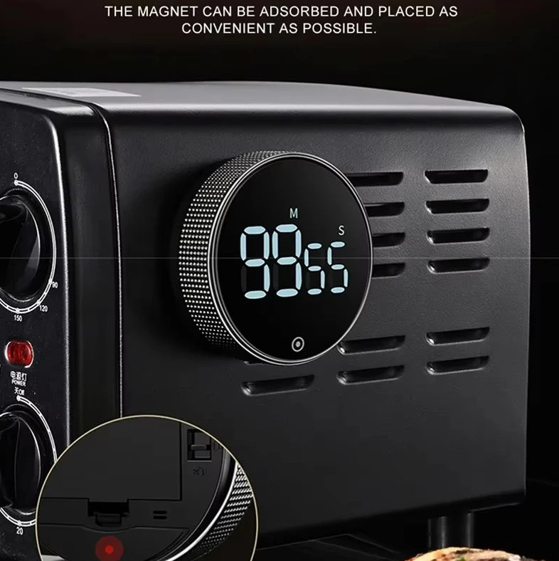 Magnetic Digital Kitchen Timer Rotary Countdown Mechanical Style Stopwatch