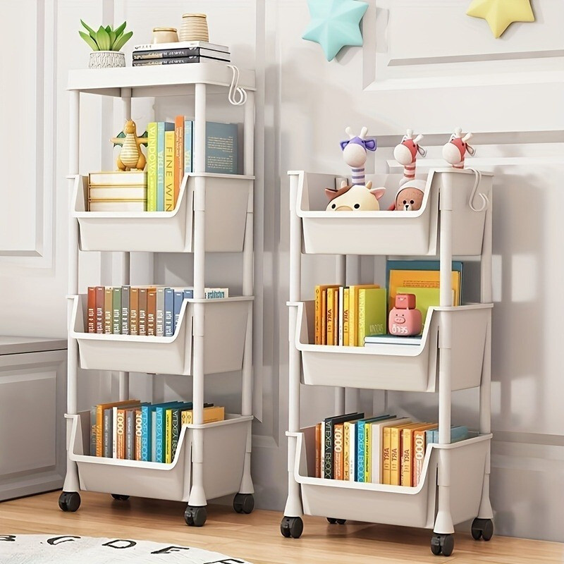 White Multi-layer Rolling Storage Cart for Spas & Salons