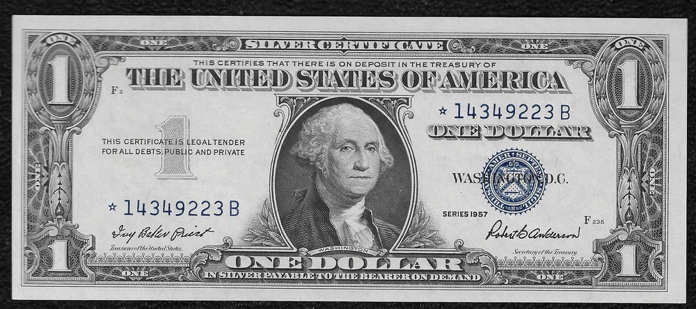 1957 $1 *Star Note* Small Silver Certificate "Crisp Gem New"