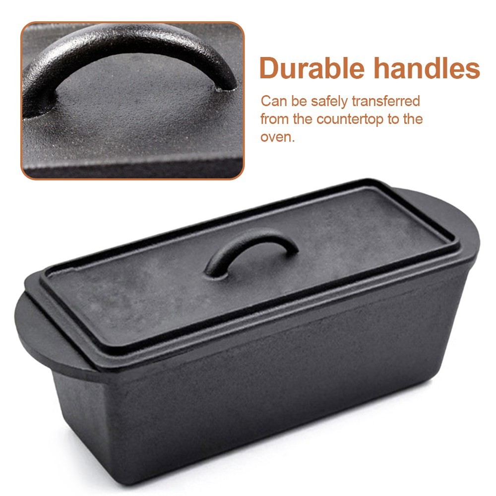 Cast Iron Pan with Lid Bread Square Square Toast for Home Bread Baking