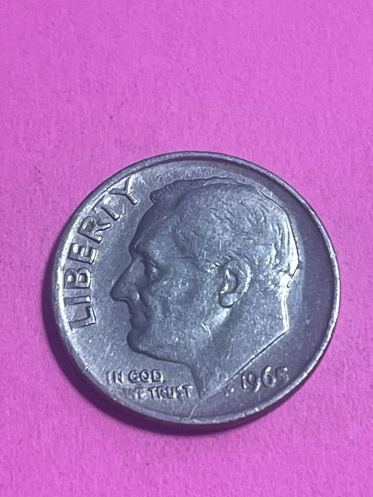 1965 No Mint Mark Roosevelt Dime TRIPLE Strike Multiple Errors