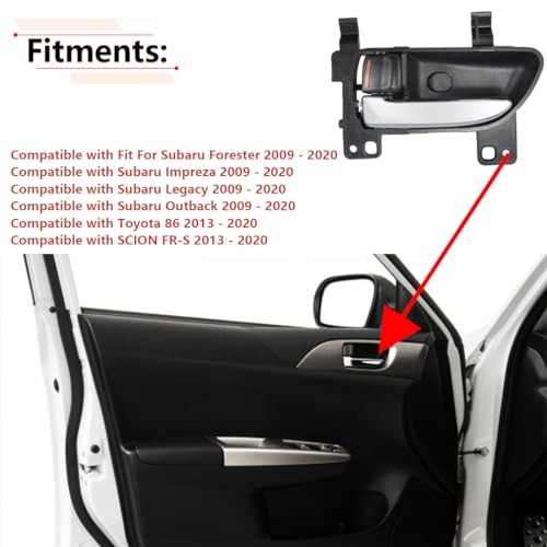 RLB-HILON Left Driver Side Interior Door Handle Compatible with Subaru