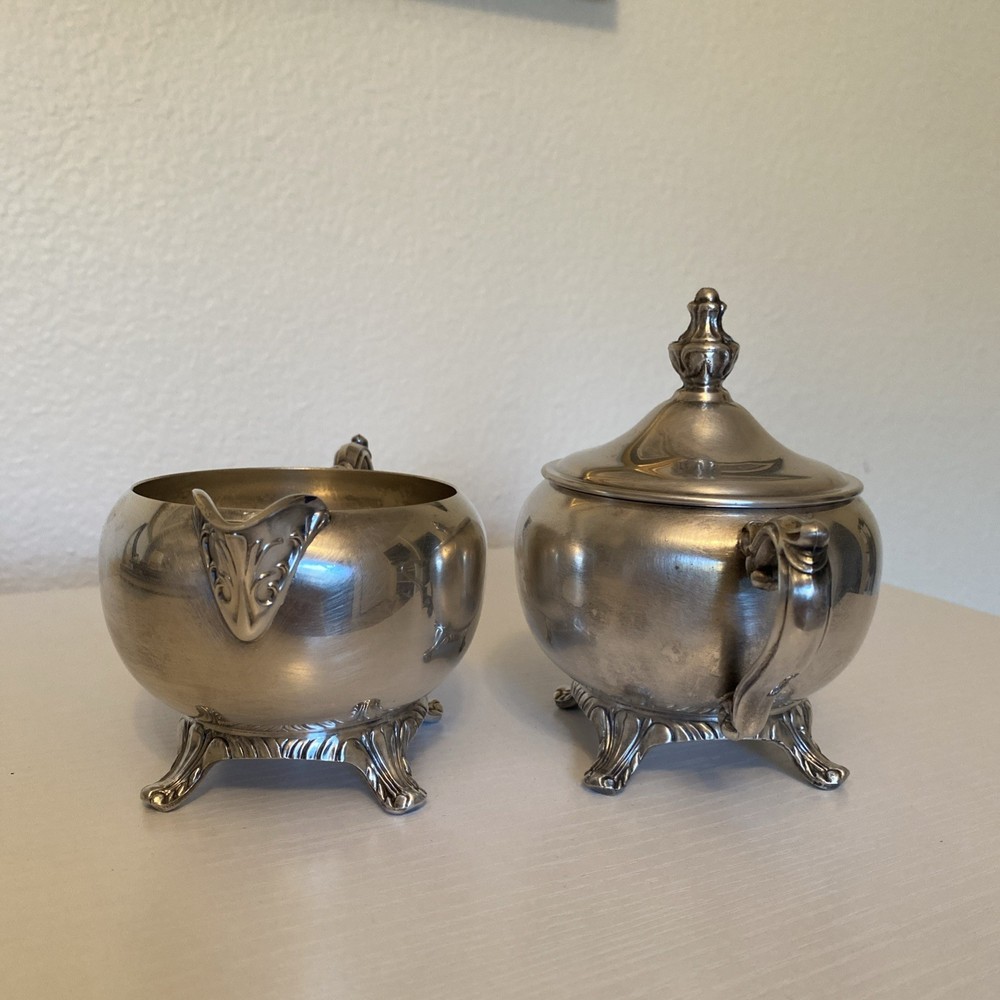 Vintage Silverplate Sugar & Creamer Set Footed – Replacement