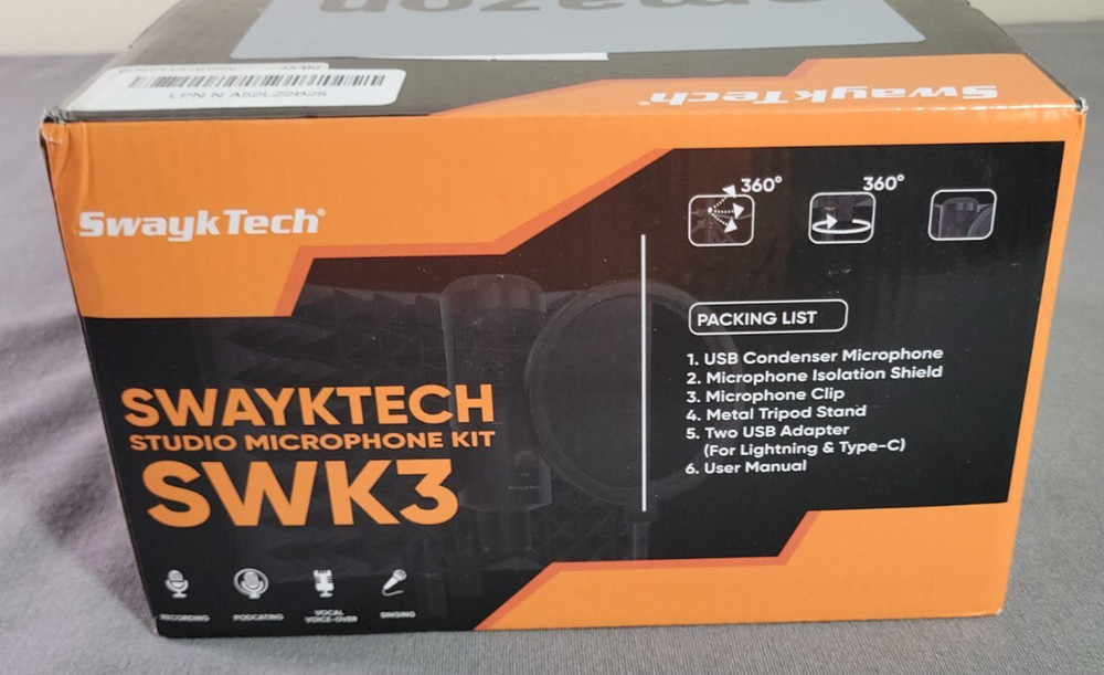 SwaykTech Studio Recording Microphone Isolation Shield with Pop Filter and Metal