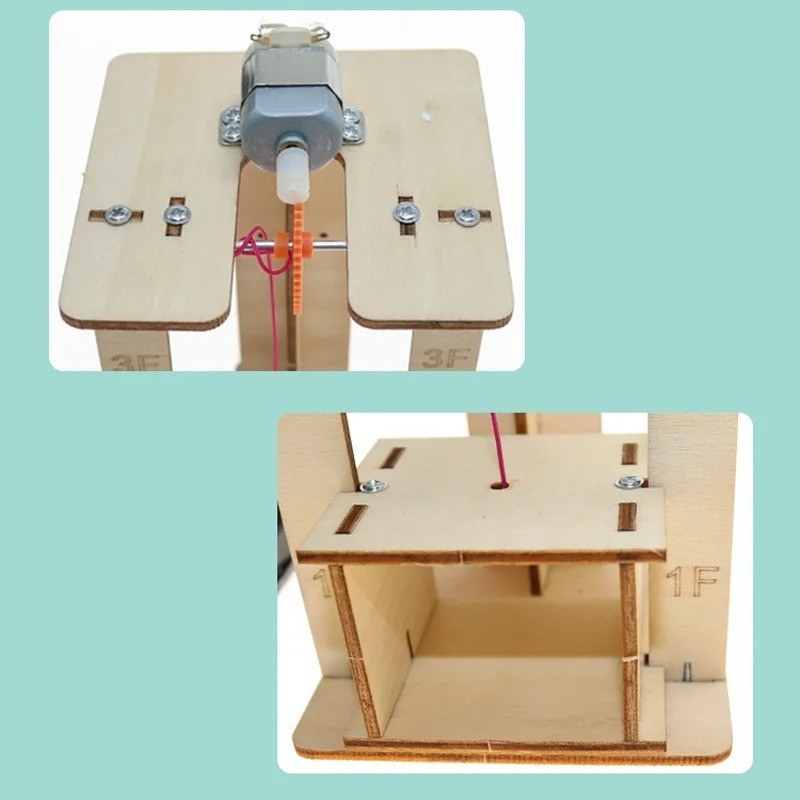 DIY Electric RC Elevator Model Kit STEM Science Toy, Educational Project for Kid