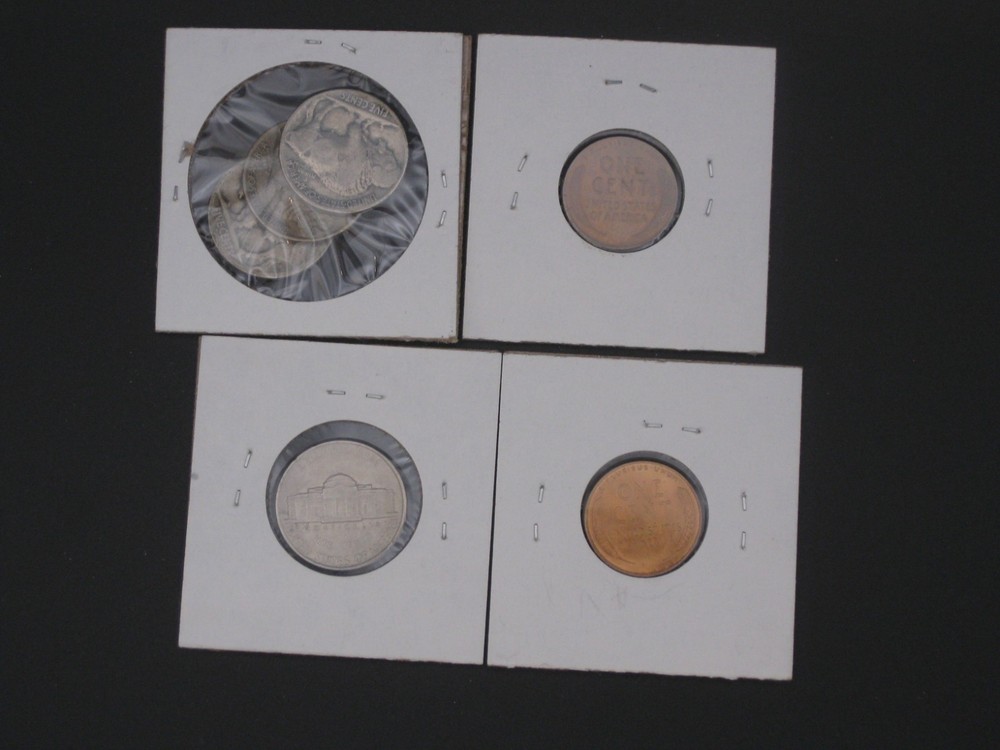 Misc coins pennies and buffalo nickles