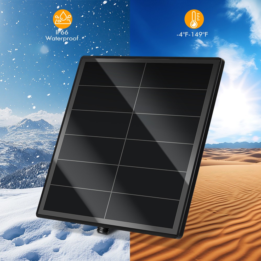5W DC 12V Solar Panel Waterproof for Trail Camera Security Cam Battery Charger