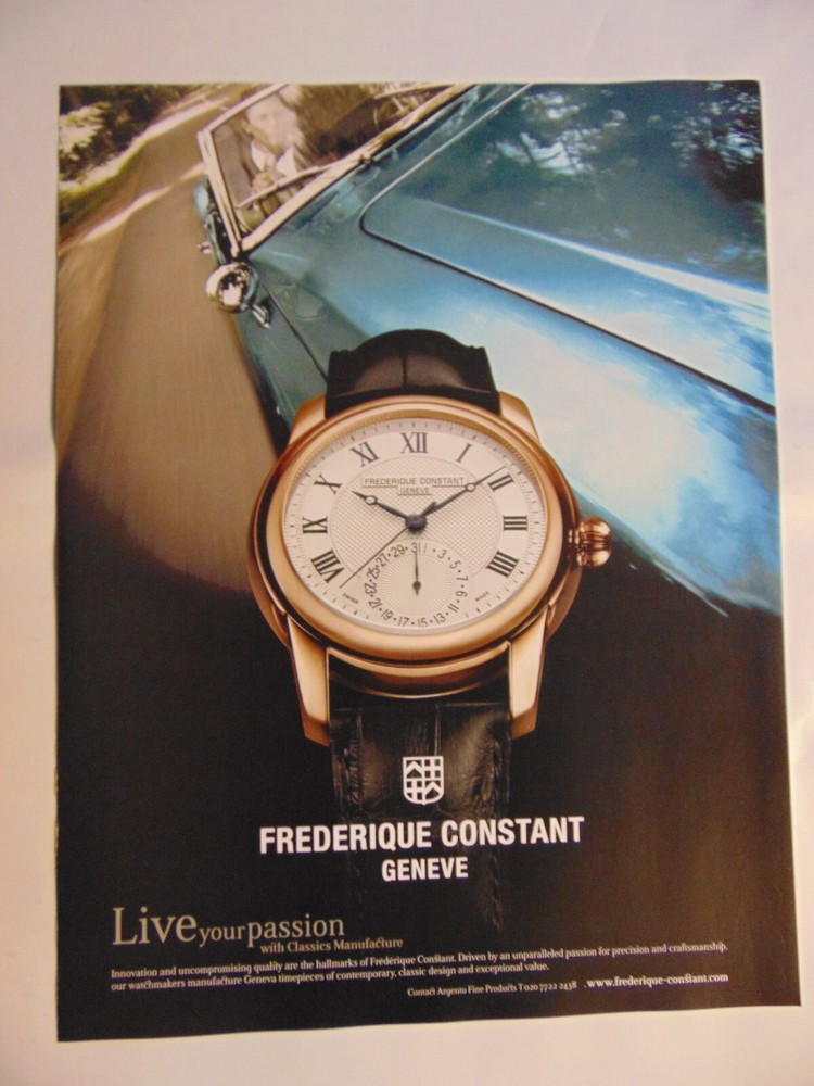 2012 FREDERIQUE CONSTANT GENEVE WATCH print ad