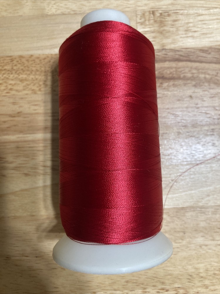 New 2 CONES 5000 Meter Peacock Viscose Rayon Machine Embroidery Thread Ruby Red