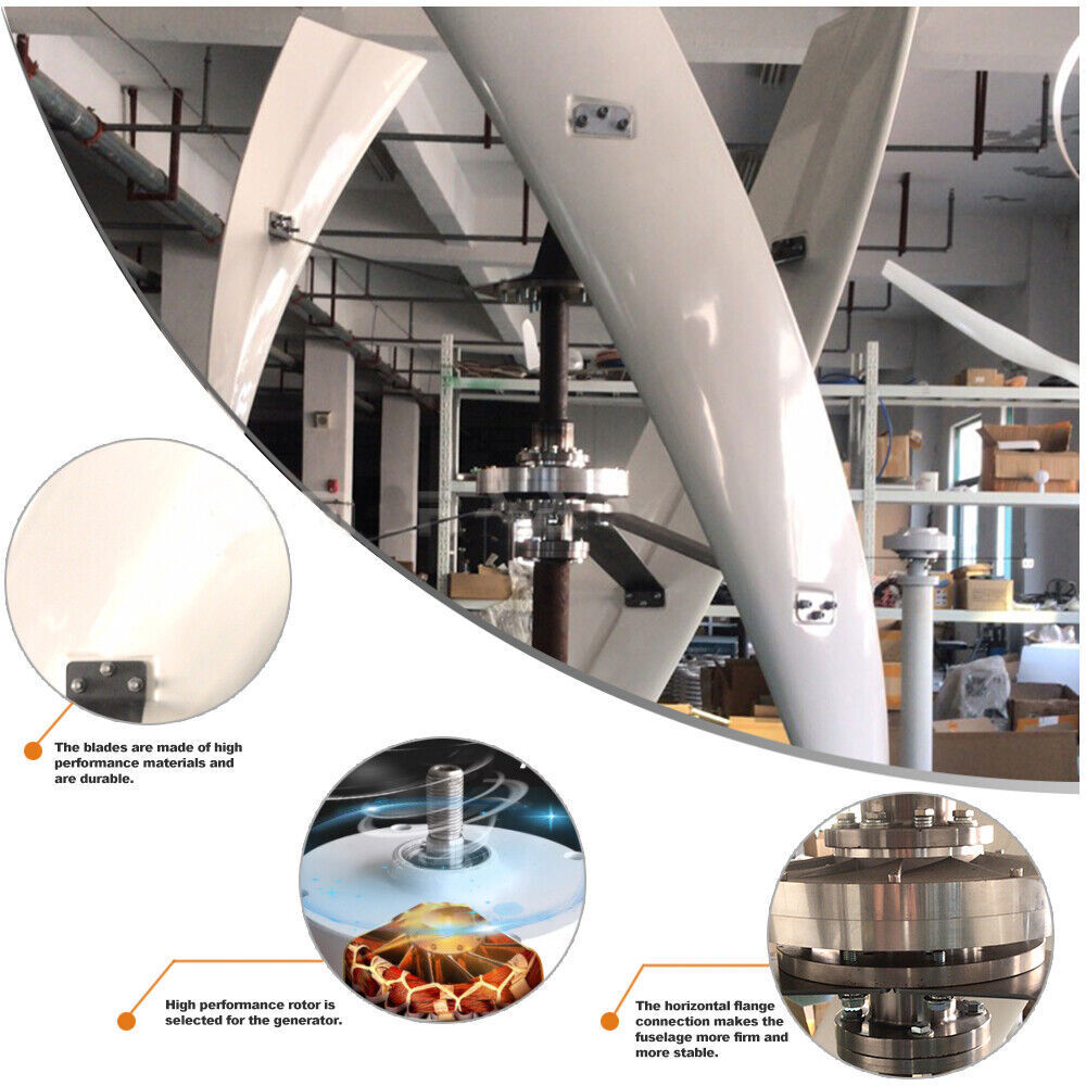 3KW Vertical Wind Turbine Generator w/ Controller Inverter Off Grid Windmill Kit