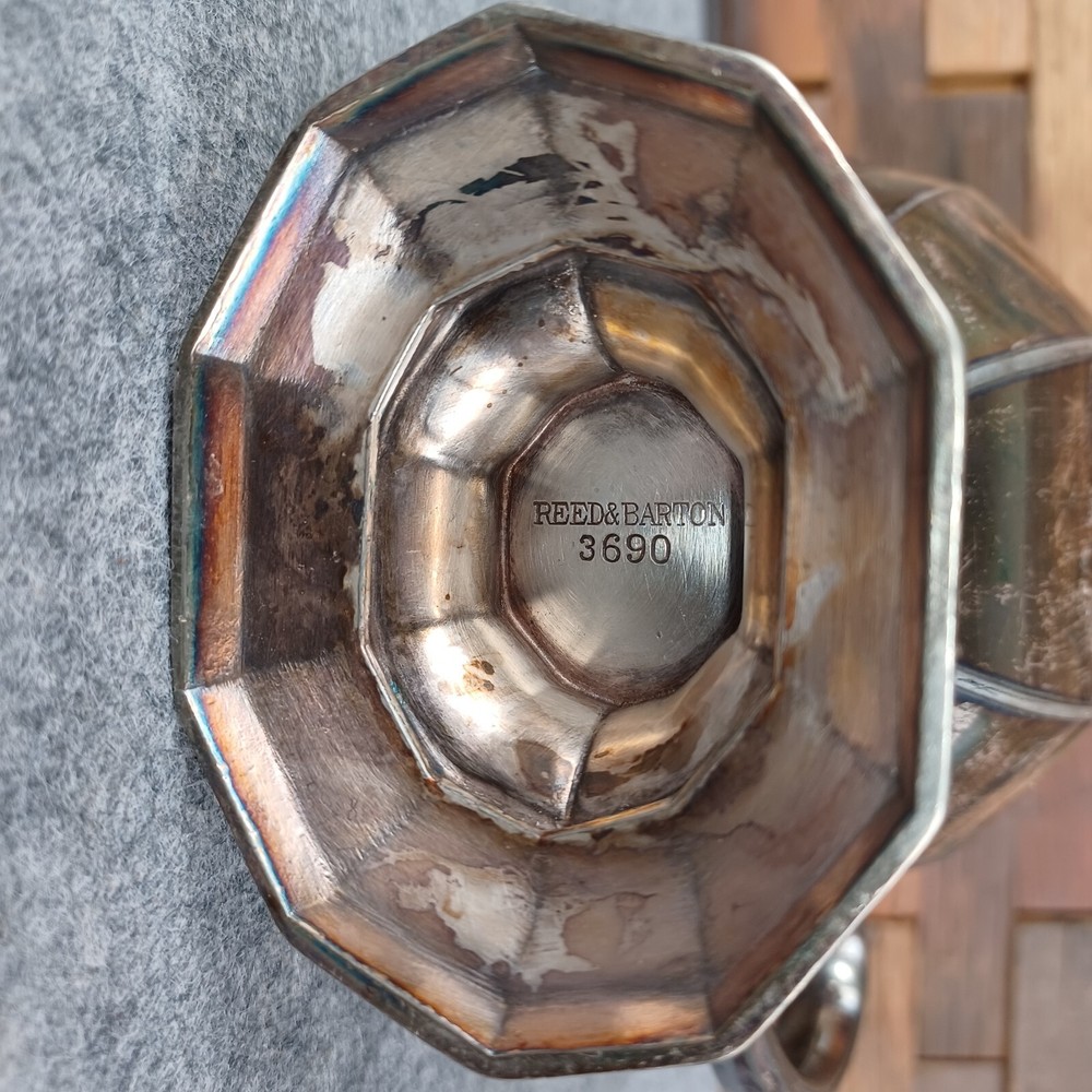 Reed & Barton 3690 2 Piece Lot Silver Plate Retro Deco