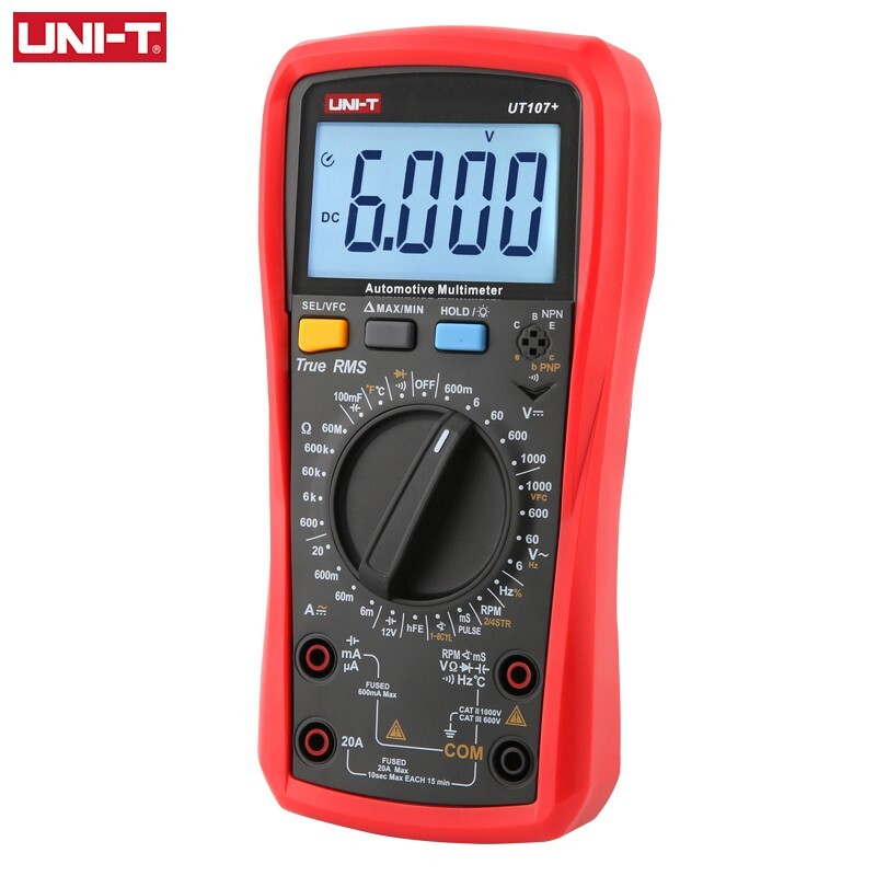 UNI-T Digital Automotive Multimeter mS PULSE Tach Dwell Temp RPM Battery Tester