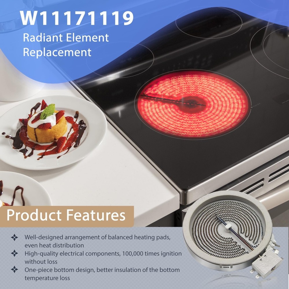 W11171119 8273994 Radiant Surface Element 6in Range Radiant Surface Element, ...