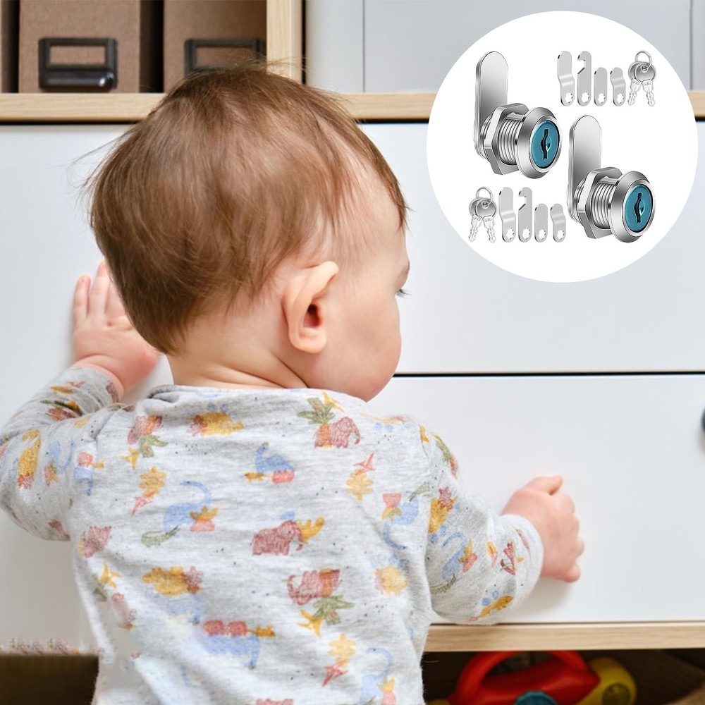 2 PCS Mailbox Locks, Lock 16 mm, Comes with 4 Different Silver