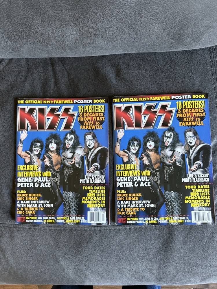 Kiss Official Farewell Poster Book-2 Books 16 Posters Each 3 Decades