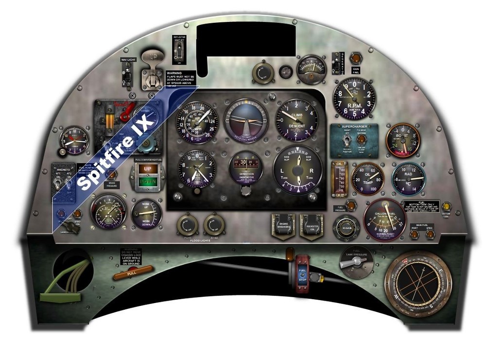 SPITFIRE COCKPIT instrument panel CDkit
