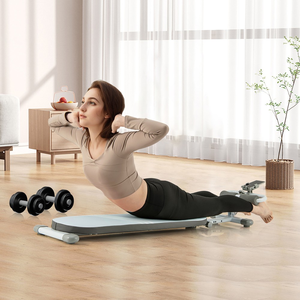 Multifunctional Sit Up Bench w/3 Gear Adjustable Angles & Adjustable Length Blue
