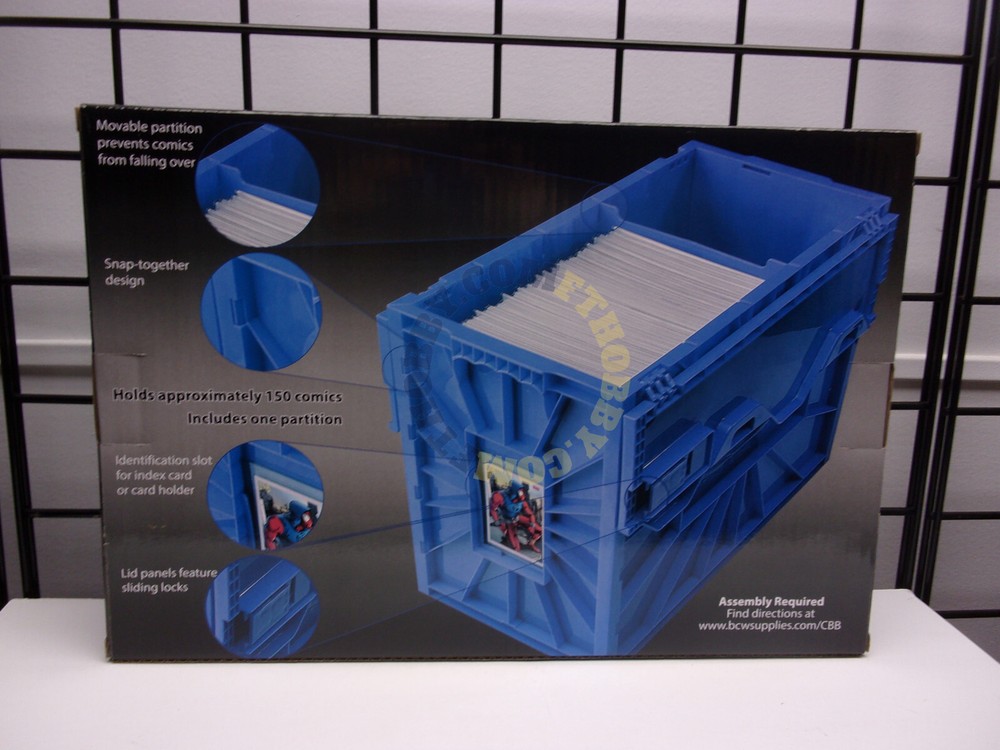 BCW Short Comic Book Storage Plastic Bin Stackable Box Heavy Duty New - BLUE